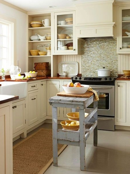 rustic painted kitchen island
