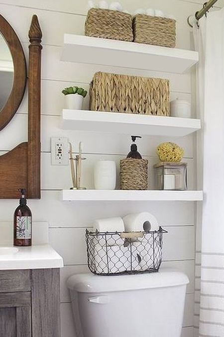 floating shelf bathroom storage