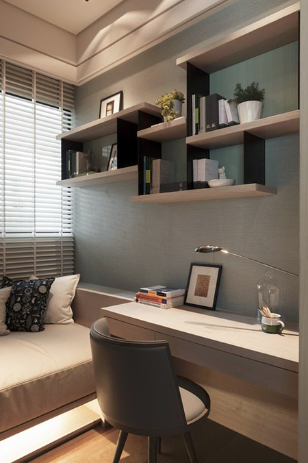 floating shelf ideas for home office