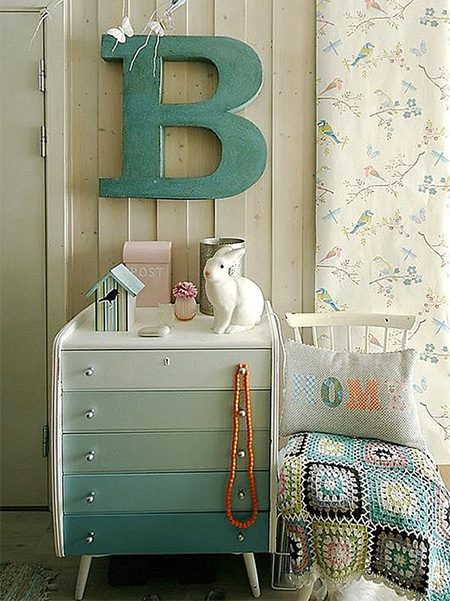 ombre paint effect on furniture