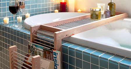 make a stylish bath tray