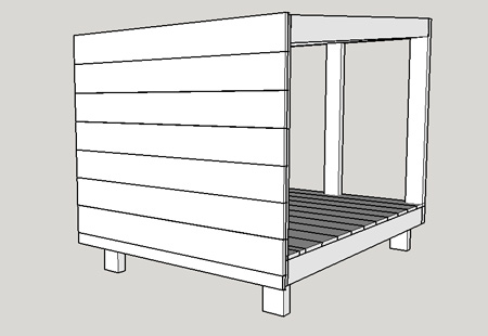 clad the sides of the kennel