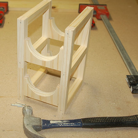 wood glue and panel pins to assemble