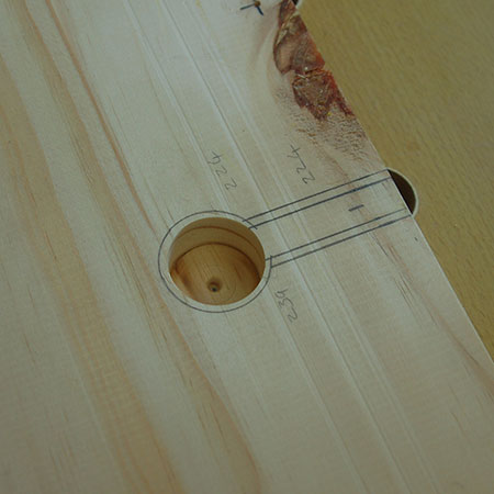 hole drilled with MAD bit