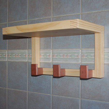 make diy bath towel rack and shelf