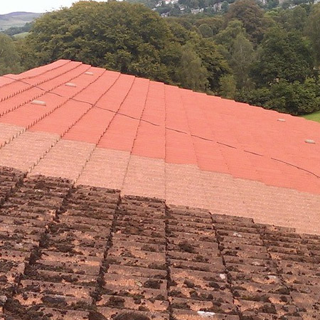 Painting a roof