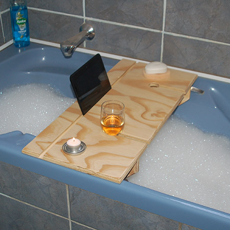 This DIY bath caddy is just what you need to take time out and relax in the bath with a good book, movie or glass of wine.