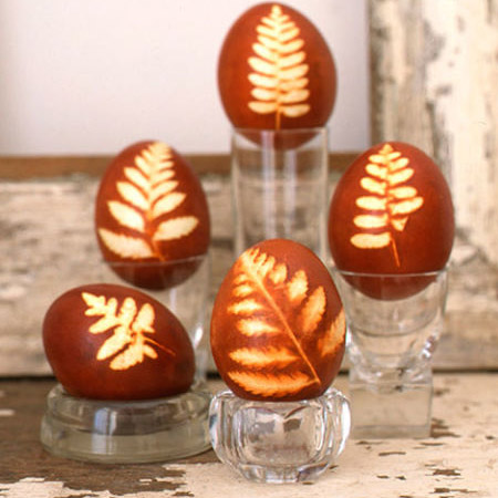 These natural dye eggs are dyed with yellow onion skins.
