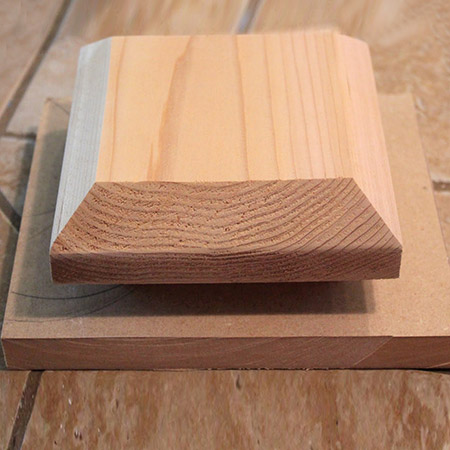 The base and lid for the wooden lantern is made from a scrap pieces of supawood, with a fence cap added to the top of the lid