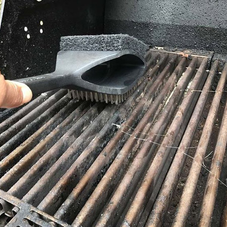After soaking the grates you can use a wire brush to clean them of any remaining grime