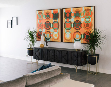 For true enjoyment of your artwork,  display pieces at eye level.