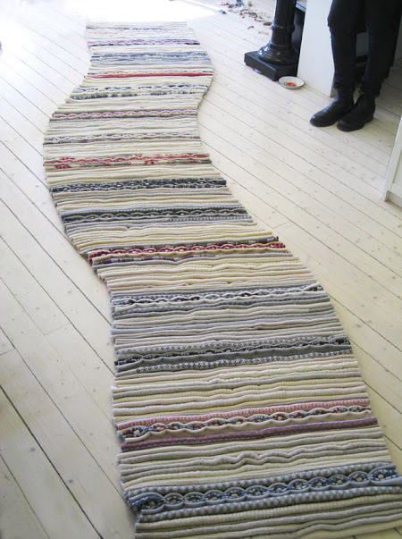 Designer rug made from old clothes