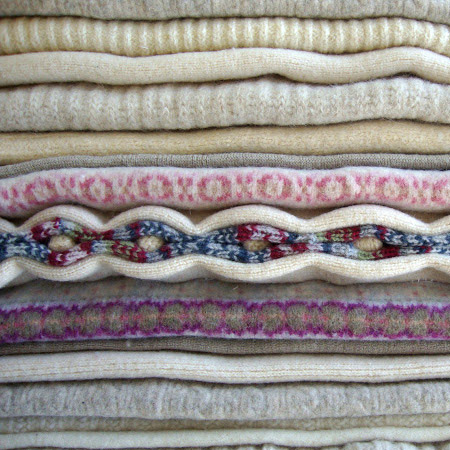 Designer rug made from old clothes