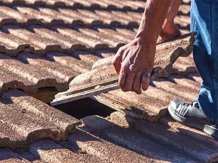 Remove the appropriate roof tiles