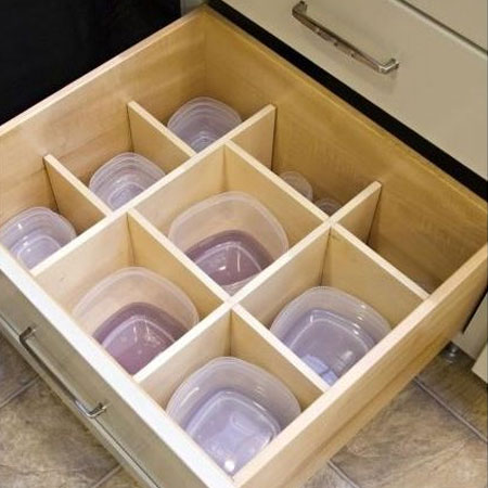 Organise your Tupperware with drawer dividers