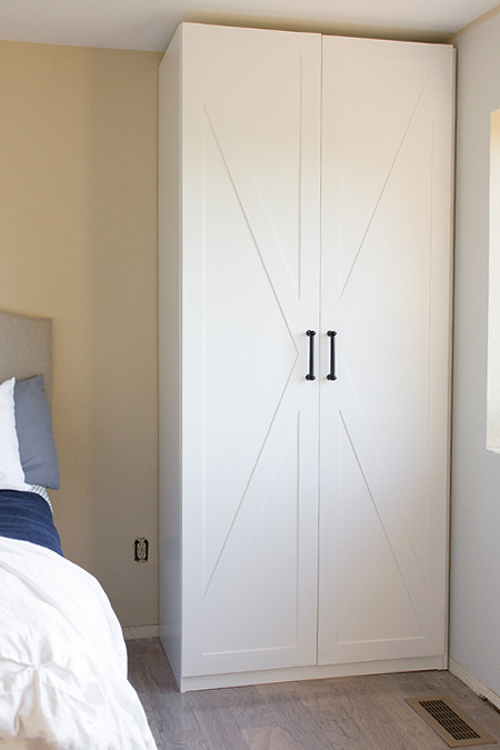 glue panels onto closet doors