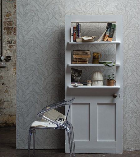 repurpose old door into shelves