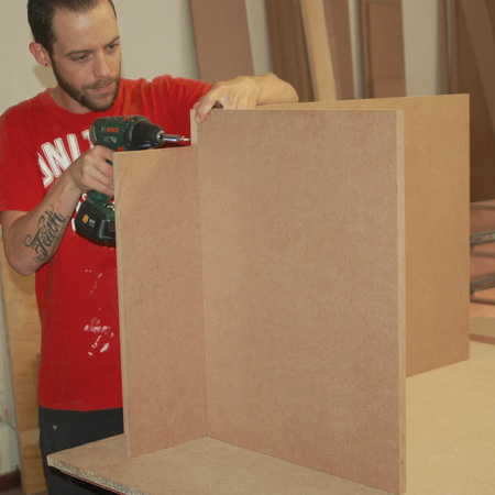 attach base to cupboard sides