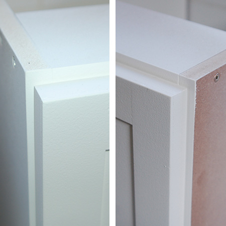 half-overlay hinge on cupboard door