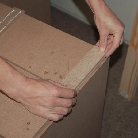 add strips to drawer fronts