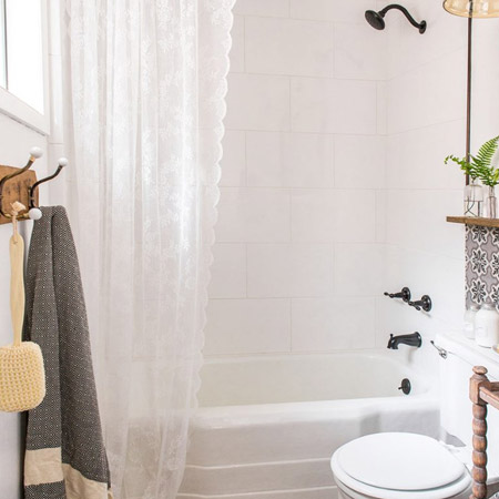 light and airy shower curtain