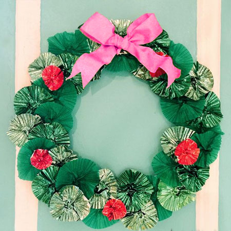 cupcake liner festive wreath