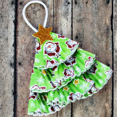 cupcake liner tree ornaments