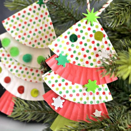 cupcake liner christmas tree decorations