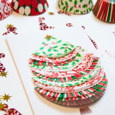 cupcake liner christmas cards