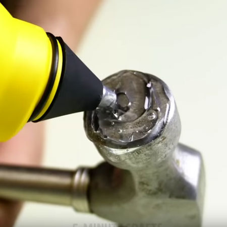 cover end of hammer with wood glue