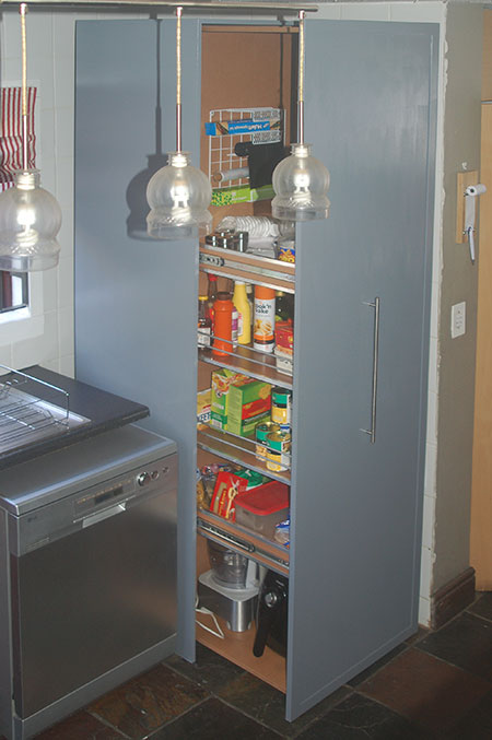 This pullout pantry is a pantry-in-a-cupboard