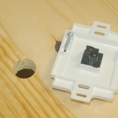 drill hole for light switch