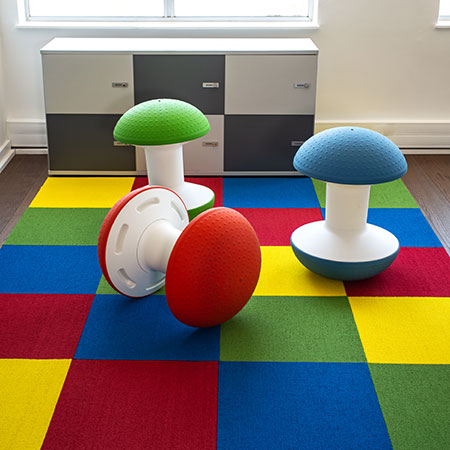 nouvens accent range of colourful carpet tiles