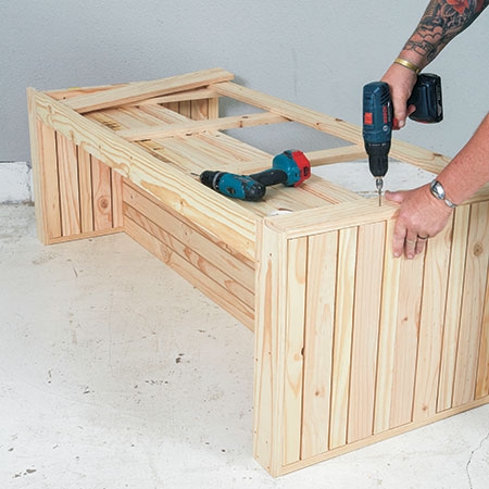 make rustic pine garden bench