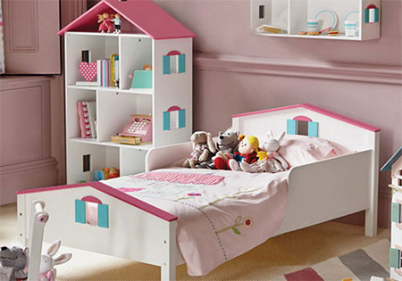 Design-A-Bed Dollhouse Bed and Dollhouse Bookcase
