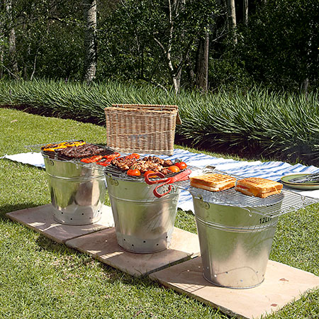 make a braai in a bucket