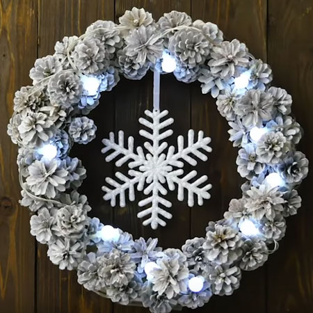 bleached pine cone wreath