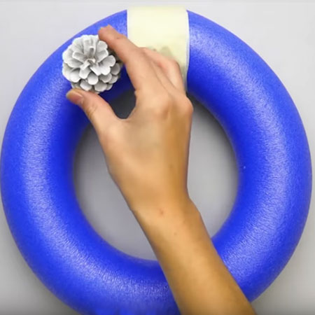 Bleached Pine Cone Wreath