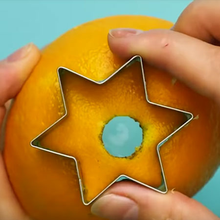 orange skin festive candle