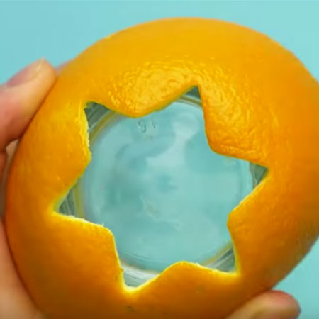 orange skin festive candle