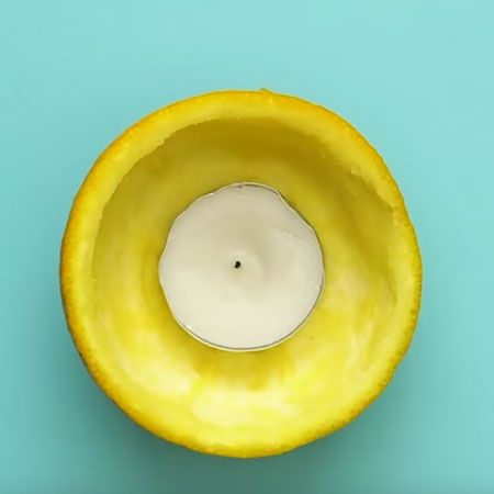 orange skin festive candle