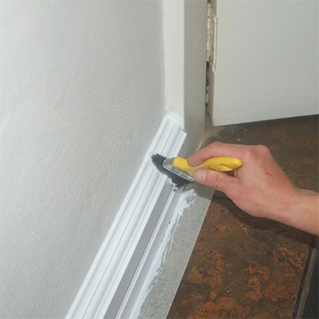 painting over skirting with fired earth water based enamel paint