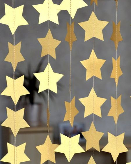 gold spray painted star decor