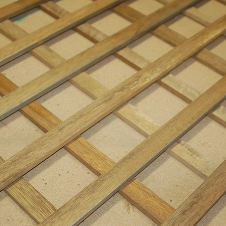close up of trellis slats
