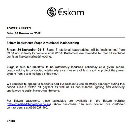 phase 2 load shedding
