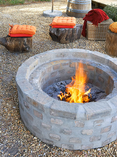 build an outdoor brick firepit