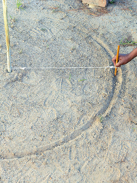 draw an outline for the firepit