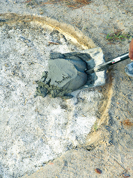 mix concrete for firepit base