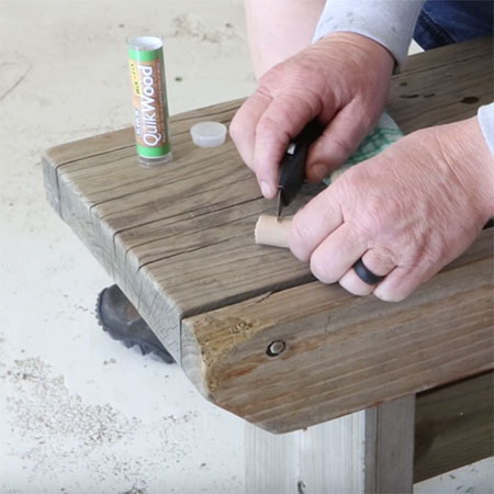 repair damaged wood with QuikWood