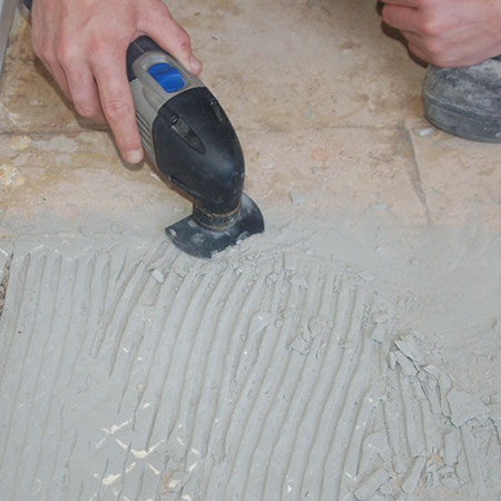 tiling tips - remove stubborn tile adhesive
